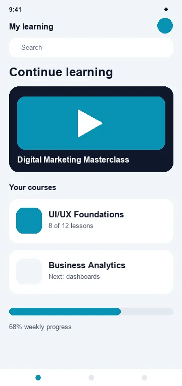 Student Home mobile app interface