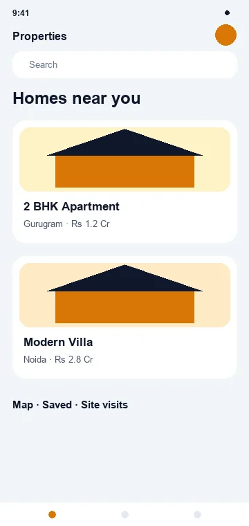 Detail mobile app interface