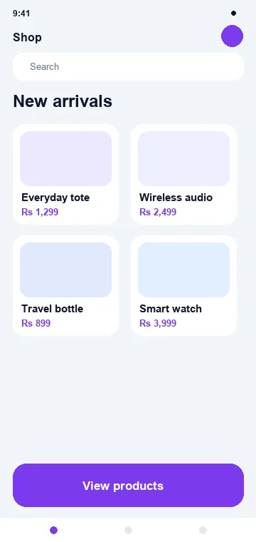 Product App mobile app interface