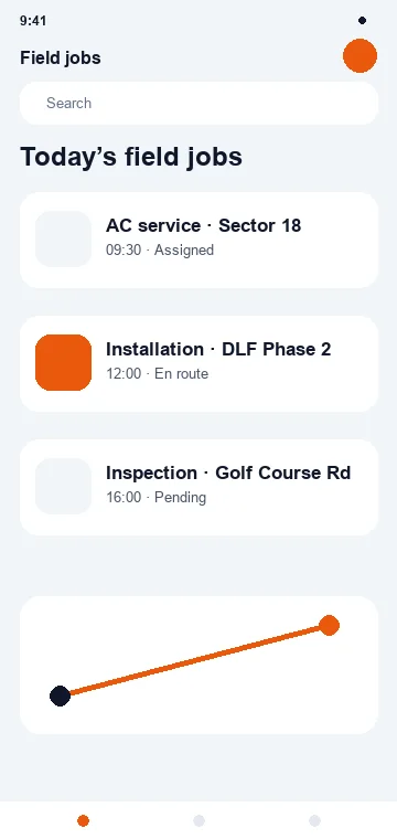 Field Service App mobile app interface
